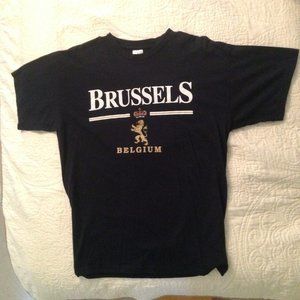 Navy Blue Brussles Belgium Tee Shirt